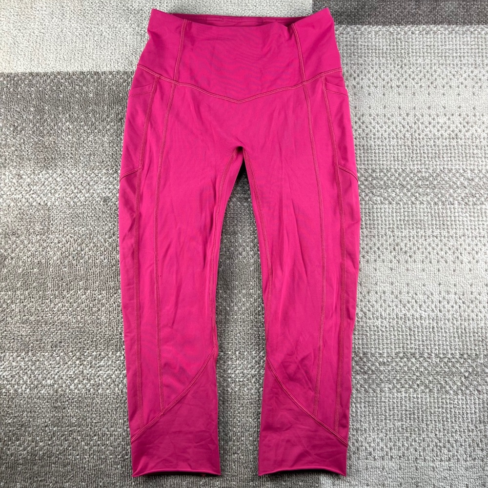 Lululemon All The Right Places Crop II 23 Pink Lychee Leggings Size 6 W6AMYS